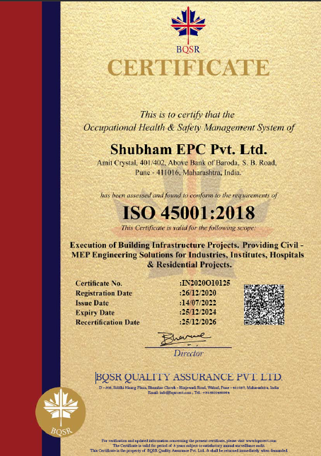 ISO 45001:2018 Certificate